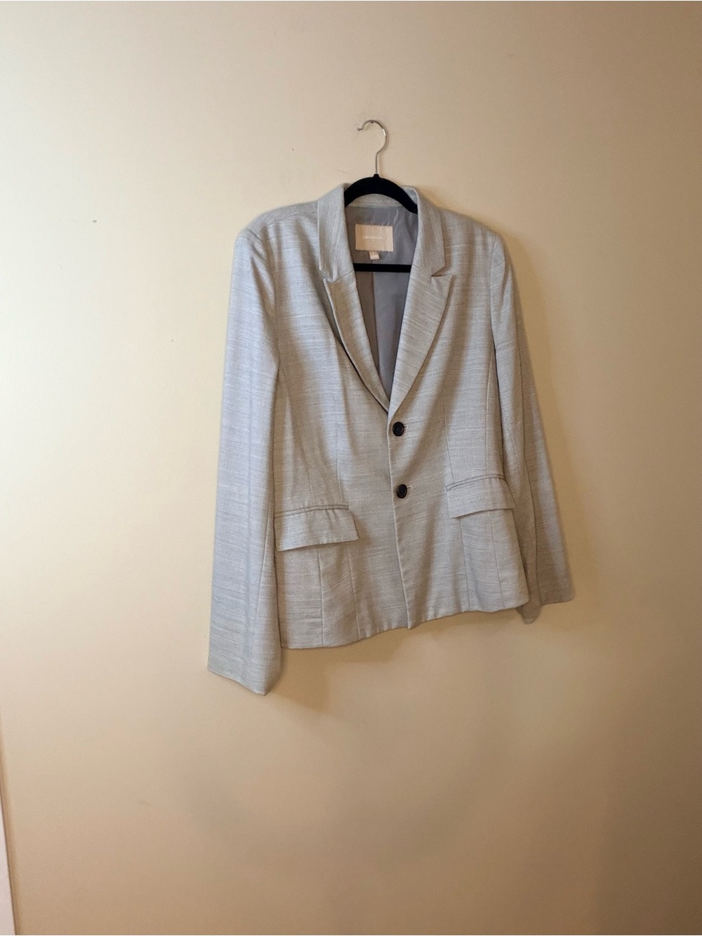 Banana Republic Light Gray Women's Notch-Lapel Blazer